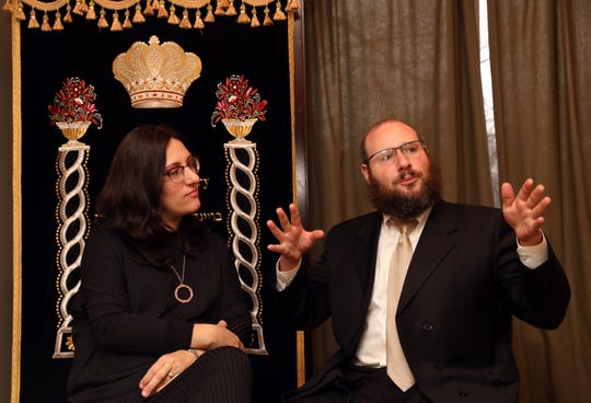 Rabbi Shmuel Gancz, and his wife, Devorah, parents of seven children, discuss how they talk to their children about the Monsey attack and anti-semitism Dec. 30, 2019 at the Chabad of Suffern.