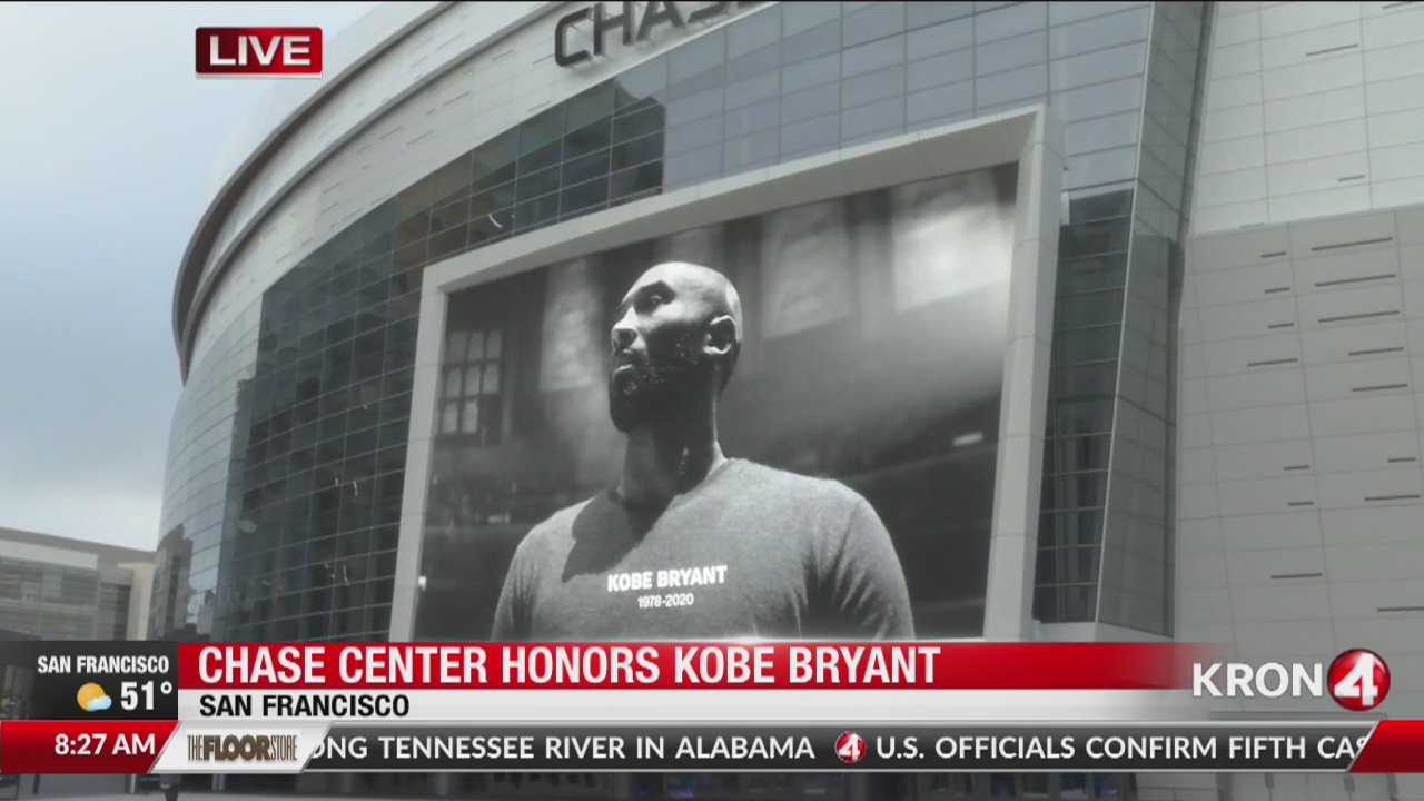 Thumbnail for the video titled "Chase Center honors Kobe Bryant"