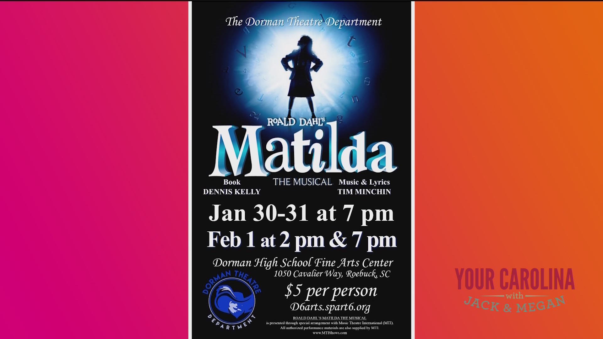 Thumbnail for the video titled "The Dorman Theatre Department Presents Matilda the Musical"