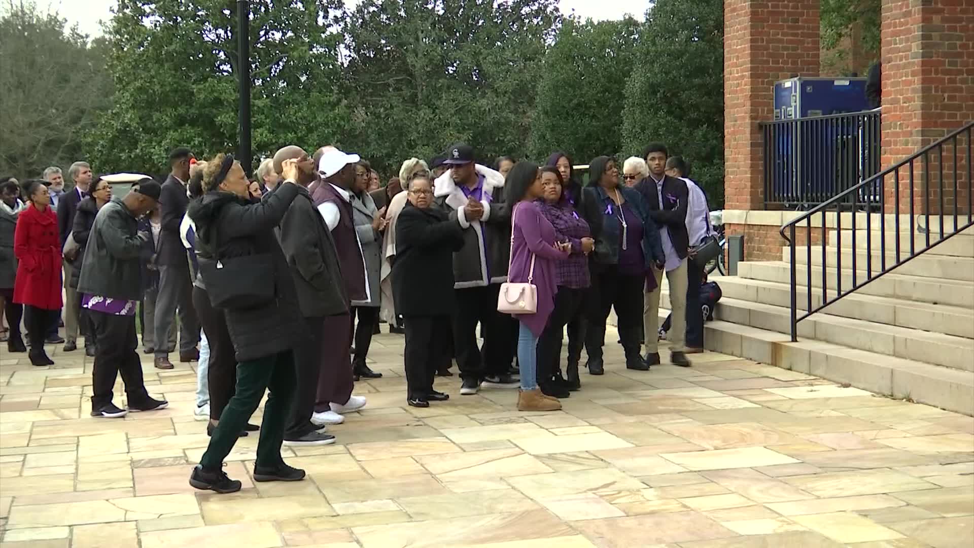 Thumbnail for the video titled "Furman Univ. honors first African American student, continues tackling its past with slavery"