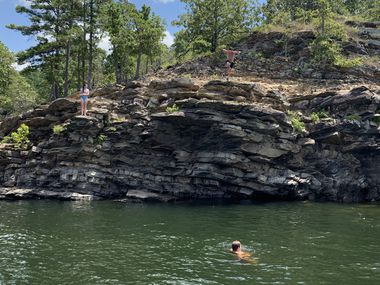 Cooper Damm went cliff-diving during a recent vacation to Beavers Bend State Park.