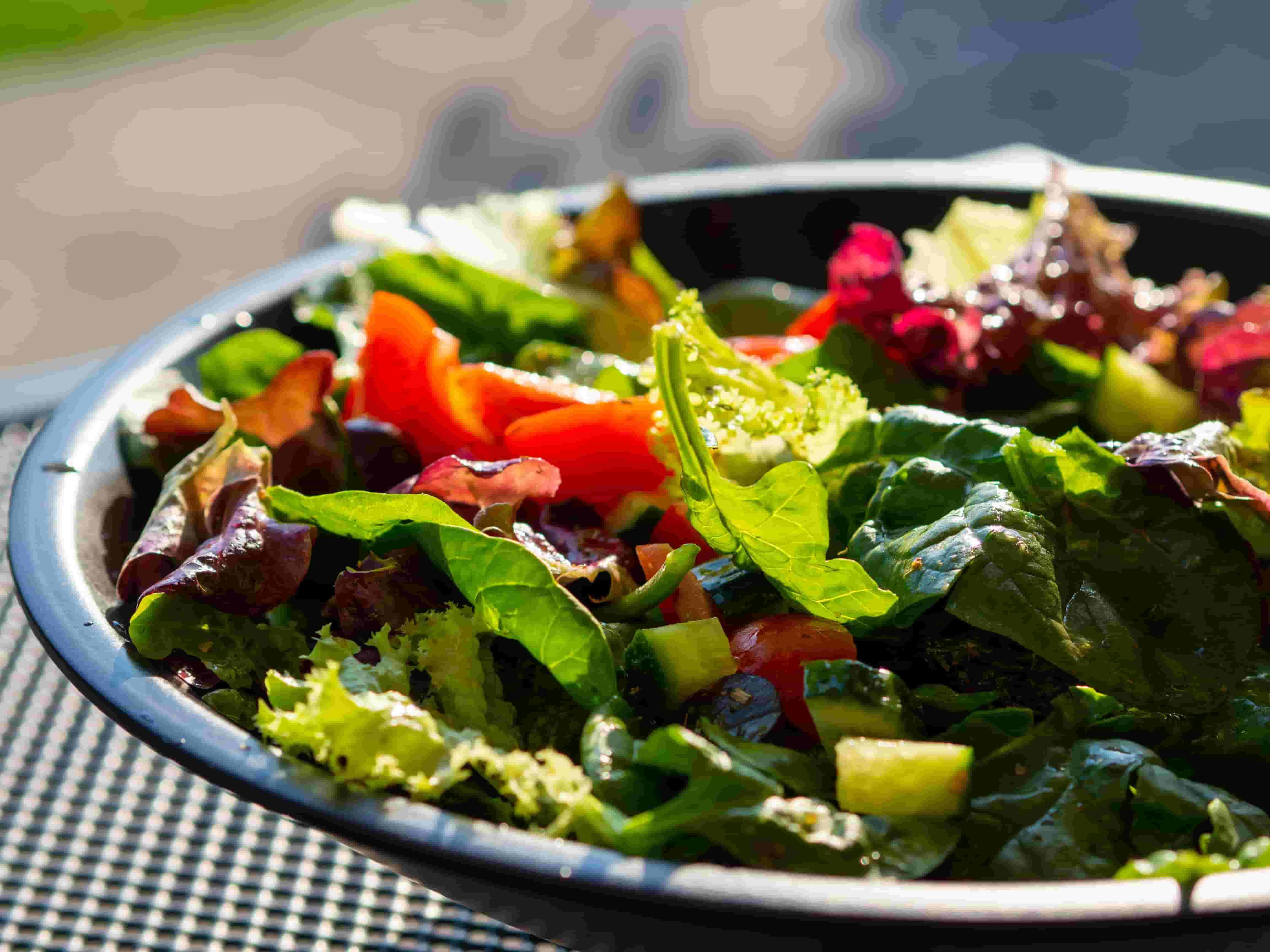 Close-up of a leafy salad