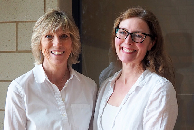 Macalester’s director of health promotion, Lisa Broek, shown with Kelly MacGregor, a Macalester geology professor