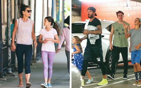 Katie Holmes and Suri Cruise; The Beckhams at SoulCycle in Hollywood, 2016