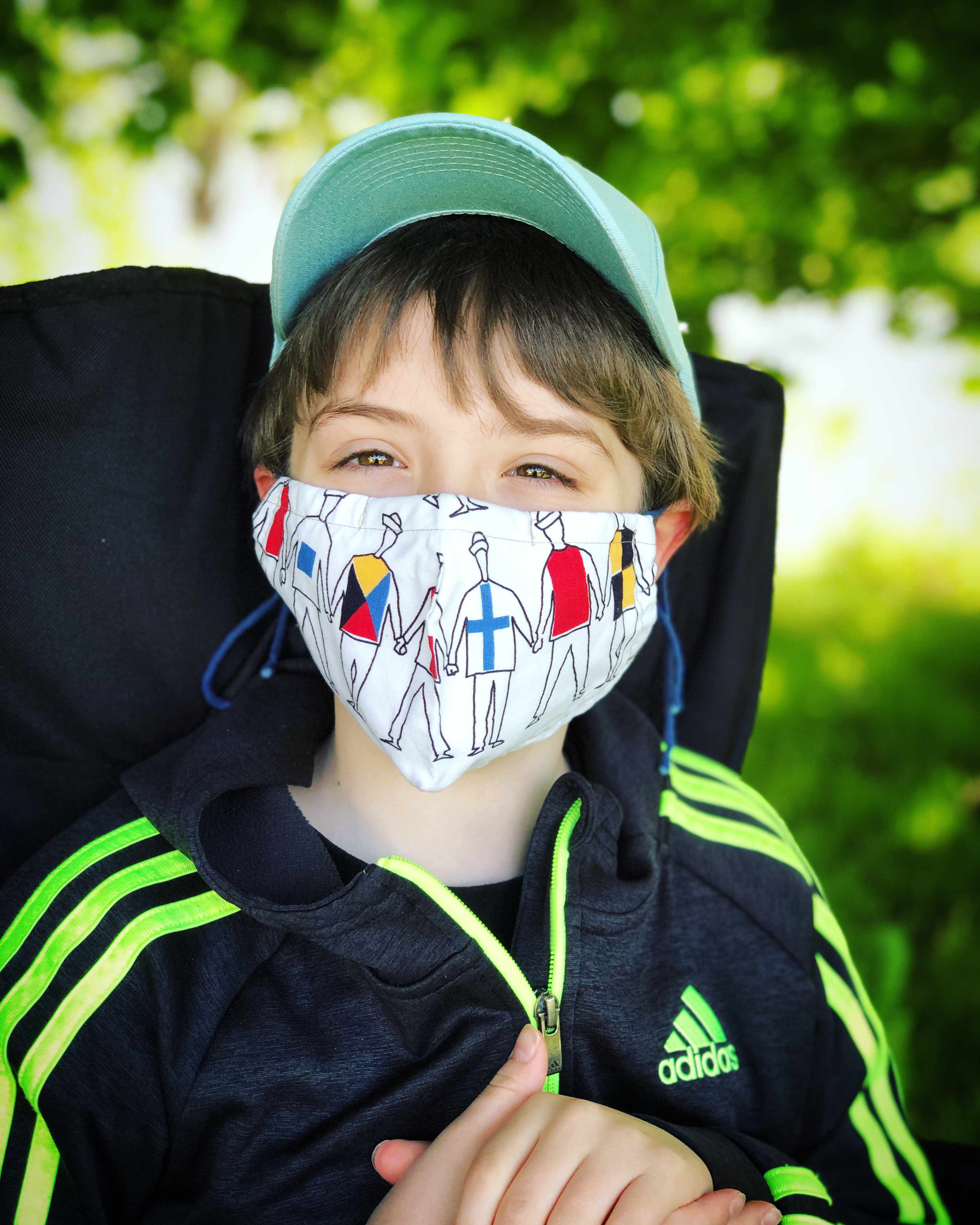 Mason Diehl, from Coldbrook, N.S., models his face mask. Help kids get ready to go back to school by making sure they know proper mask care. - SaltWire Network