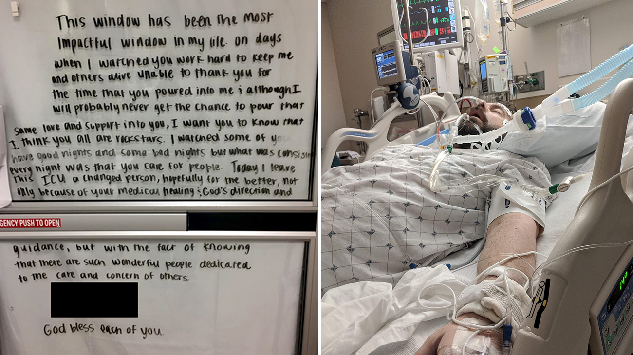 COVID-19 patient Nic Brown wrote a heartfelt message to his Cleveland Clinic caregivers after leaving the intensive care unit. 