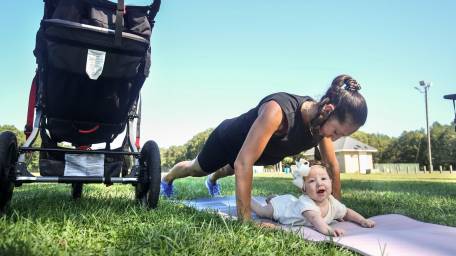 Lea Esposito, of Manorville, with her 4-month-old daughter